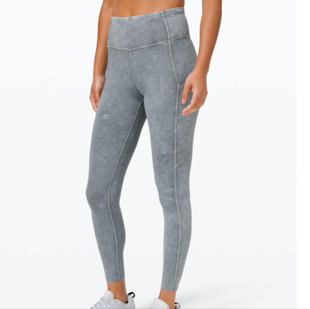 Lululemon Ice Wash Gray High Rise Leggings Size 10